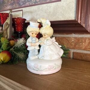 Vintage 1994 Charming Musical Porcelain Figurine with Pastel Accents